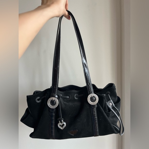 Vintage Brighton Suede Black Cinclaire Shoulder Bag - Picture 2 of 16